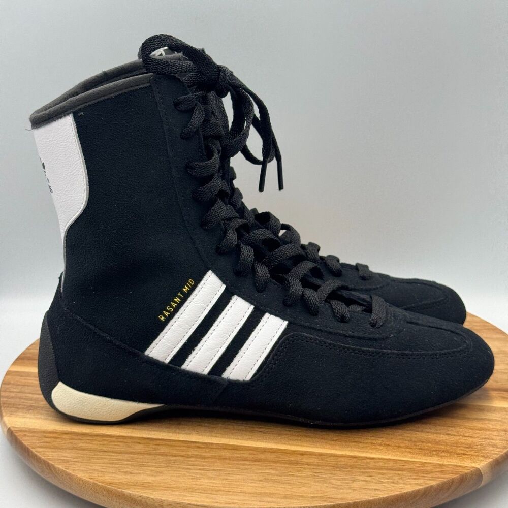 Adidas Rasant Mid Women's Ankle Sneakers Shoes Boots Black White Size 8